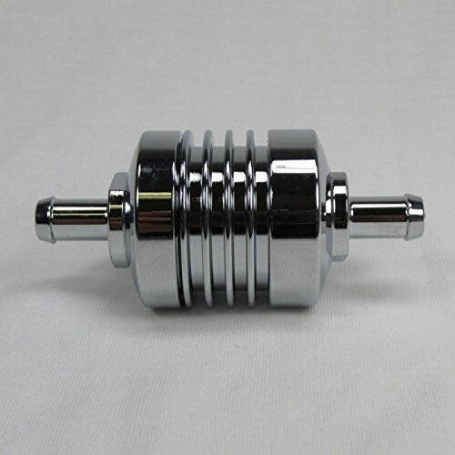 Removable Mesh Chrome Fuel Filter for 5/16" ID Fuel Hose - Motorcycle Upgrade