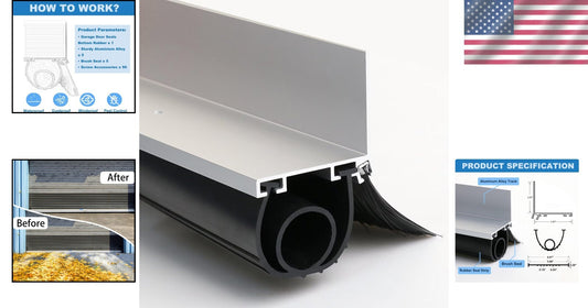 Adjustable Universal Garage Door Weatherproofing KIt - Rubber & Aluminum Parts