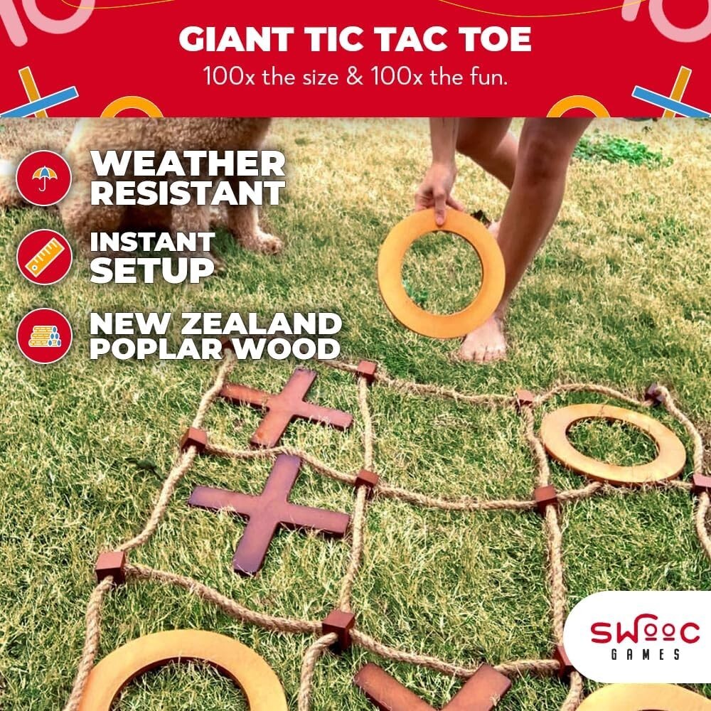 Weather-Resistant Giant Tic Tac Toe Game - Perfect for Backyard Parties