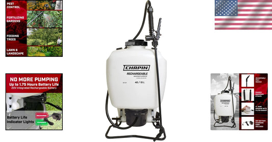 Chapin 4-Gallon Battery Powered Backpack Sprayer - Ideal for Lawn & Garden Care