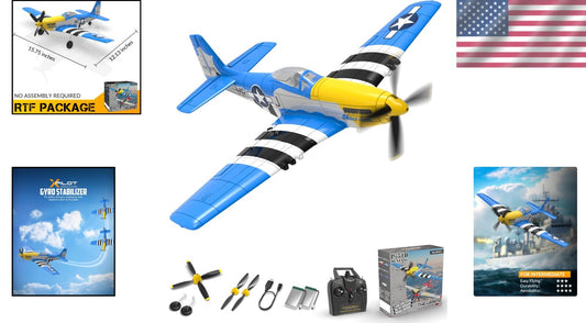 4 Channel Remote Control P51D Mustang Plane - Perfect for Beginners and Experts