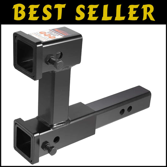 2" Dual Hitch Receiver Extender - Max 4000 lbs Capacity for Bike and Cargo Racks