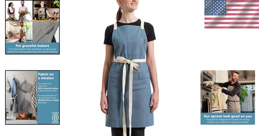 Versatile Cooking Apron with Pockets - Sustainable Design for Chefs & Creatives