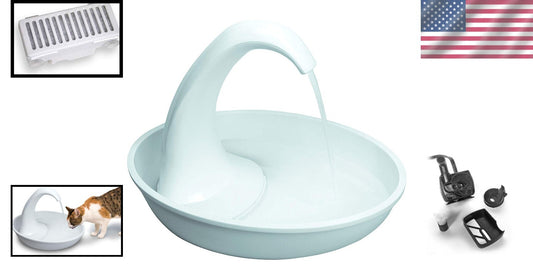 Elegant Swan Pet Fountain - 80oz Capacity for Dogs & Cats - Easy to Clean Design