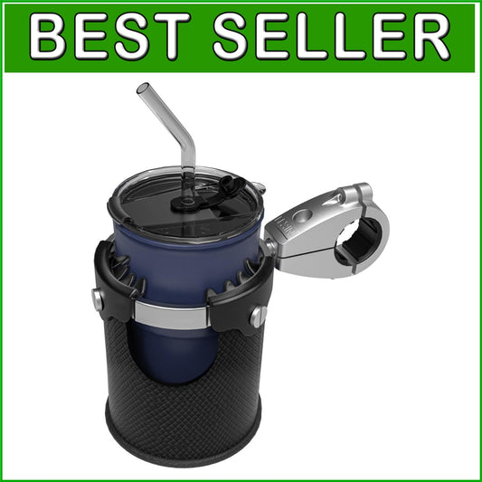 Durable 360° Swivel Motorcycle Cup Holder with Gear Basket - Fits 7/8" to 1 1/4"