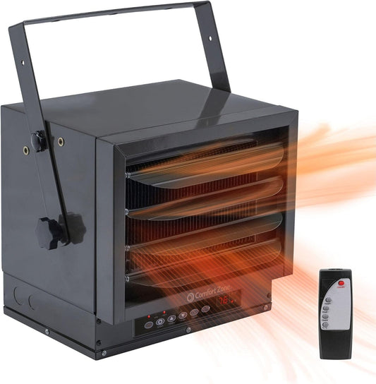 12 Hour Timed Fan-Forced Garage Heater | 7,500 Watt with Adjustable Airflow