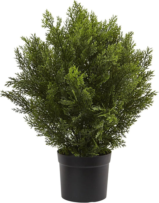2ft Weather-Resistant Cedar Artificial Bush for Stylish Home & Office Decor