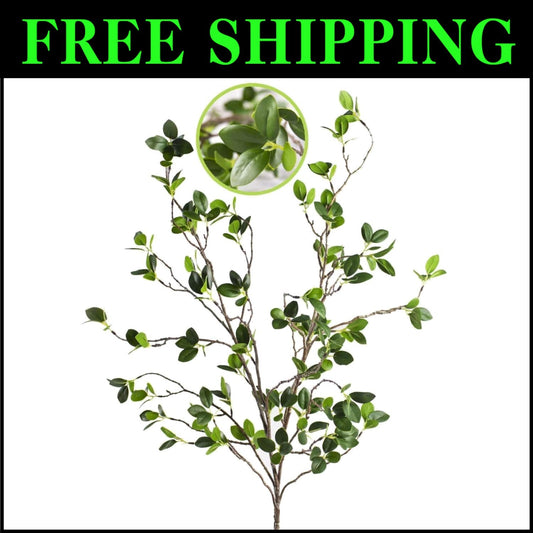 High-Quality 43.3 Inch Artificial Green Branches - 6 Pcs for Your Home & Garden