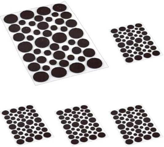 Value Pack of 46 Round Brown Adhesive Felt Pads for Scratch-Free Surfaces
