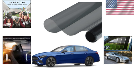 Advanced Nano Ceramic Window Tint - 5% VLT for Privacy & Heat Block, 36" x 100ft