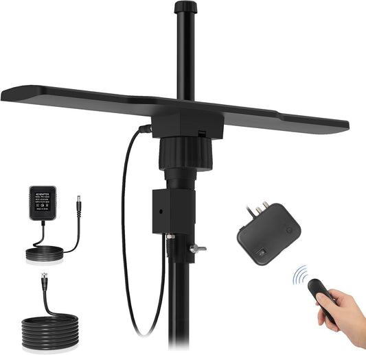 2025 Outdoor HDTV Antenna - 3000+ Miles Range with 360° Rotation, Supports 2 TVs