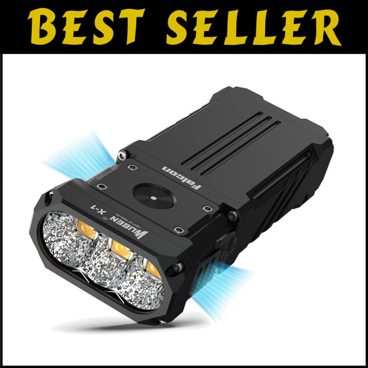 X1 Tactical Flashlight 12000 Lumens - Rechargeable & Waterproof for Emergencies