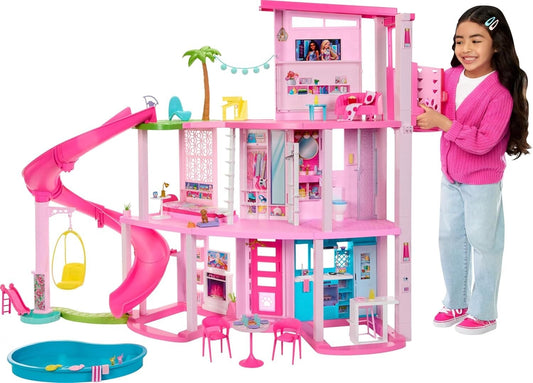 DreamHouse Doll House Playset with 75+ Fun Pieces Including Pool Slide and Pets
