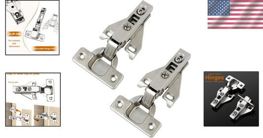 Durable Iron Concealed Hinges - 20 Pairs Satin Nickel Kitchen Cabinet Hardware