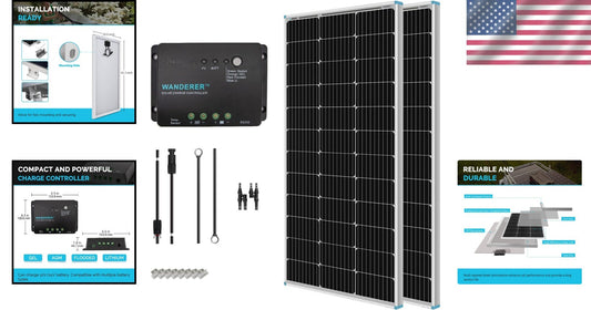 Durable 200W Solar Starter Kit for RVs and Off-Grid Living - 30A PWM Included
