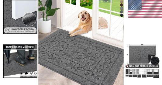 32" x 40" Indoor Front Door Mat - Absorbent and Non-Slip for High Traffic Areas