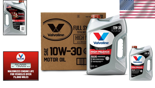 Full Synthetic High Mileage 10W-30 Motor Oil - 3 Pack for Optimal Engine Life