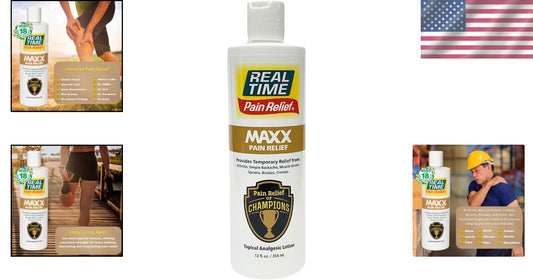 Premium 12 Oz Maxx Pain Relief Lotion - Effective Formula Made in the USA