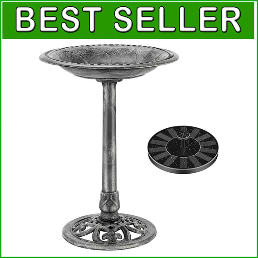Elegant Polyresin Garden Fountain & Bird Bath Combo - Lightweight & Durable