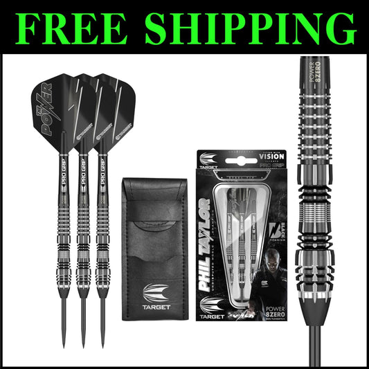Advanced Black Steel Tip Darts - 21G, Fixed Points, and Signature Case Included