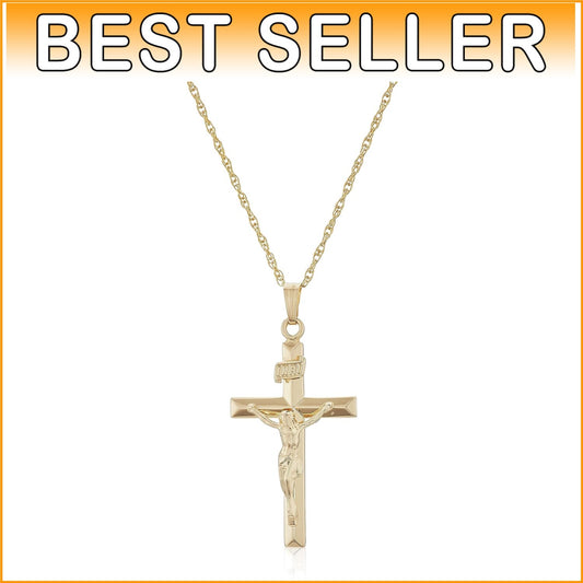 Elegant 14k Gold-Filled Embossed Cross Pendant with 18" Chain - Timeless Style