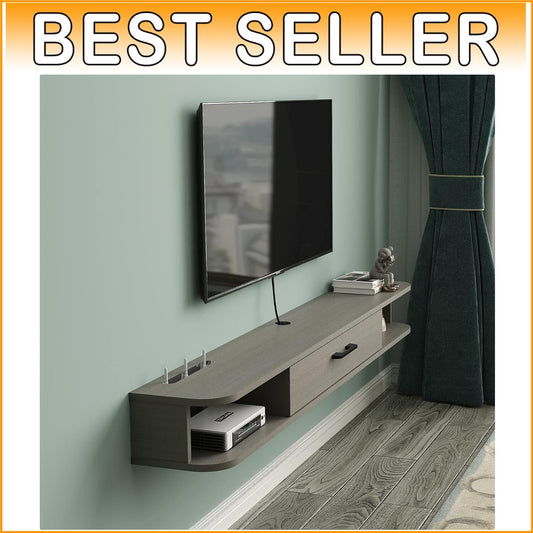 Durable All-in-One Floating TV Shelf with Storage for Apartments - Modern Finish