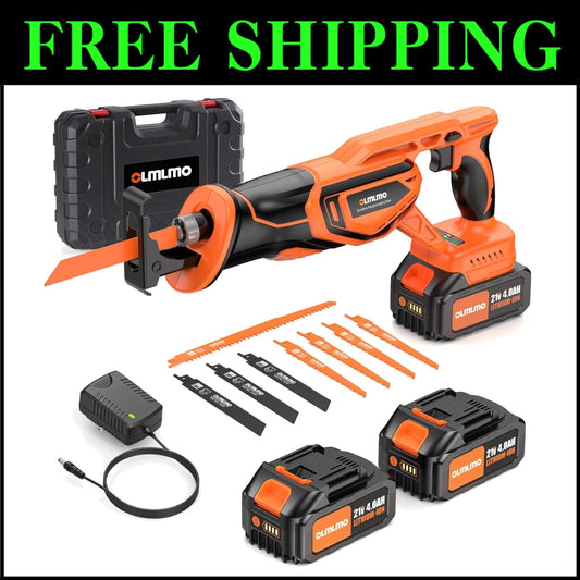 Effortless Cutting with Cordless Brushless Saw: Includes 8 Blades & Fast Charger