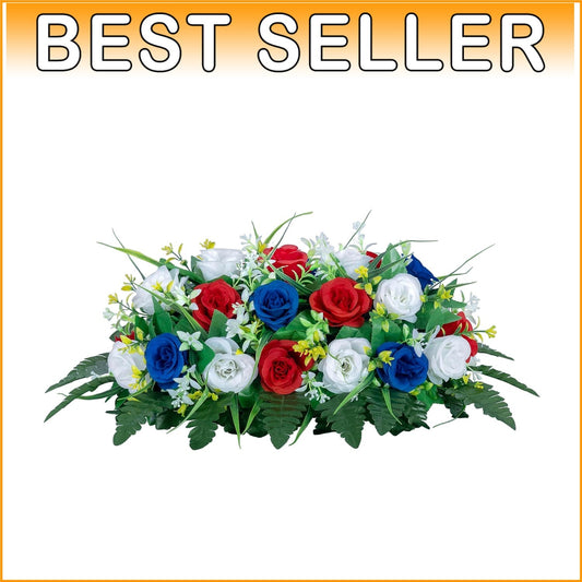 Vibrant Silk Cemetery Flower Saddle - Rose Combo for Lasting Outdoor Elegance