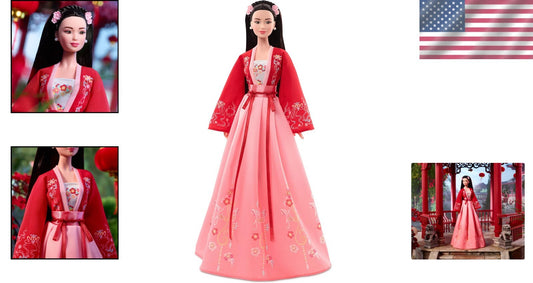 14-Inch Lunar New Year Doll with Plum Blossom Design – Perfect for Celebrations