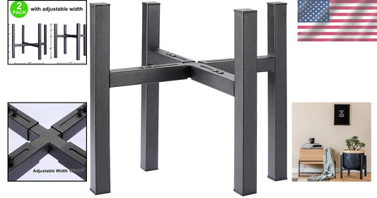 2 Pack Heavy-Duty Adjustable Metal Plant Stand for Large Pots - Supports 300 lbs