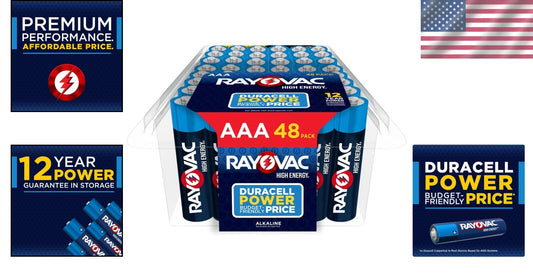 12-Year Shelf Life: 48 Pack of Alkaline AAA Batteries for High Demand Devices