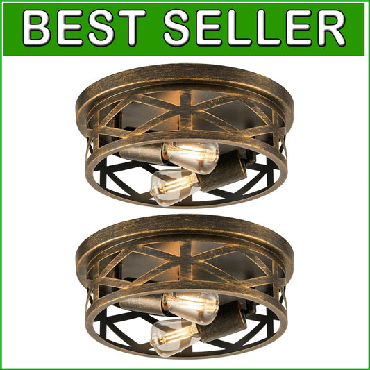 Elegant Oil-Rubbed Bronze Farmhouse Flush Mount Lighting for Entryway & Kitchen