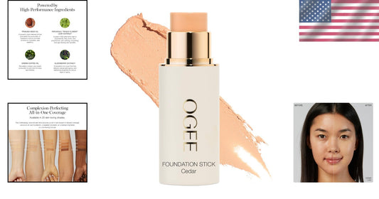 All-Natural Cedar 1.20C Foundation Stick - Buildable Coverage for All Skin Types