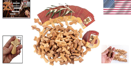 Olive Wood Pocket Crosses from Bethlehem - 100 Unique Keepsakes for Any Occasion