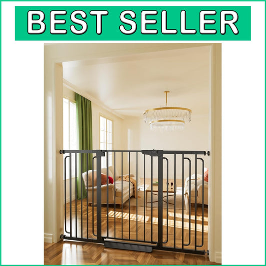 29.7-57" Adjustable Dog Gate for Wide Doorways - Auto Close for Baby Safety