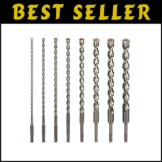 8-Piece SDS Plus 12-Inch Drill Bit Set - Ideal for Contractors & DIY Enthusiasts