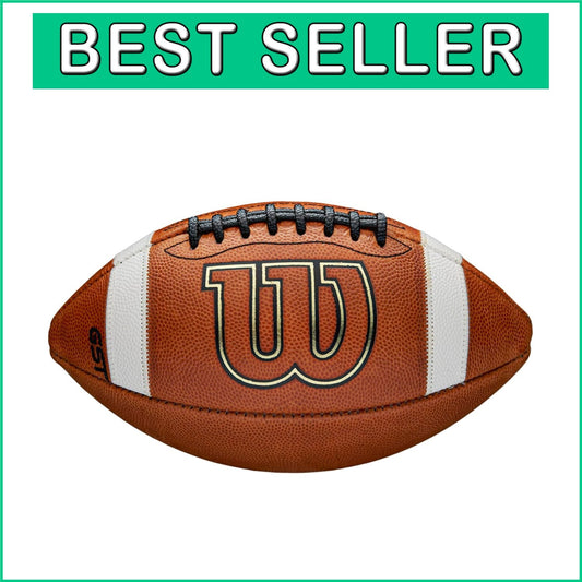 GST Leather Game Football - Junior Size, Premium Grip, Ideal for Ages 9-12