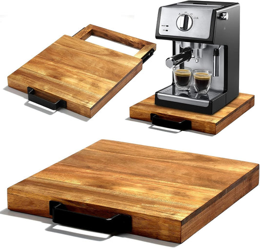 Effortless Acacia Wood Sliding Tray: Organize Your Kitchen Countertop Like a Pro