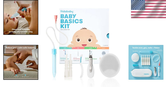 Complete Baby Basics Kit with NoseFrida, Windi Gas Relief & Silicone Brush