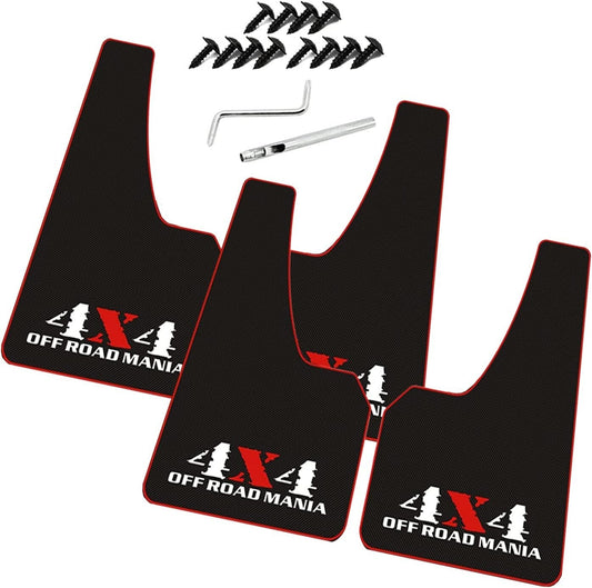 4-Piece Large Universal Mud Flaps - Easy Install Splash Guards for 4X4s & Trucks