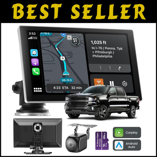 9-Inch Touchscreen Carplay Screen & Dash Cam - Seamless Smartphone Integration
