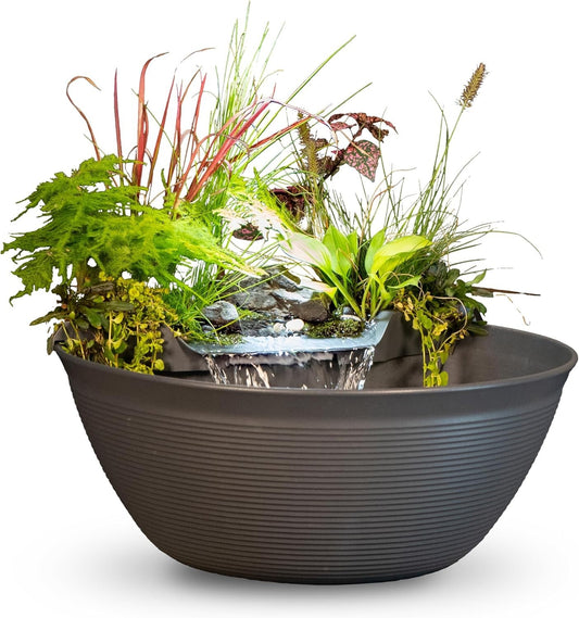 Transform Your Space: 23.5" AquaGarden Pond & Waterfall Kit for Any Setting