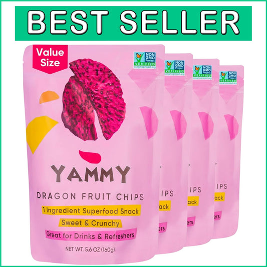 Crunchy 100% Pure Red Dragon Fruit Chips - Gluten-Free Snack & Drink Enhancer