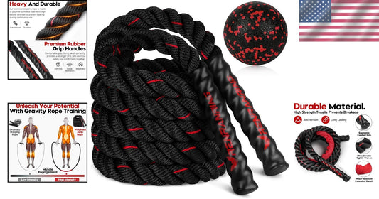 Durable 9.84ft Weighted Jump Rope Set with Massage Ball for Fitness Goals