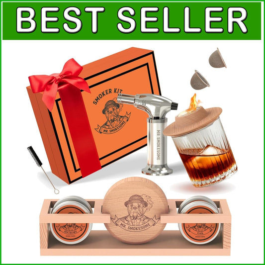 Cocktail Smoker Set with Display Stand & Torch - Perfect Whiskey Gift for Men