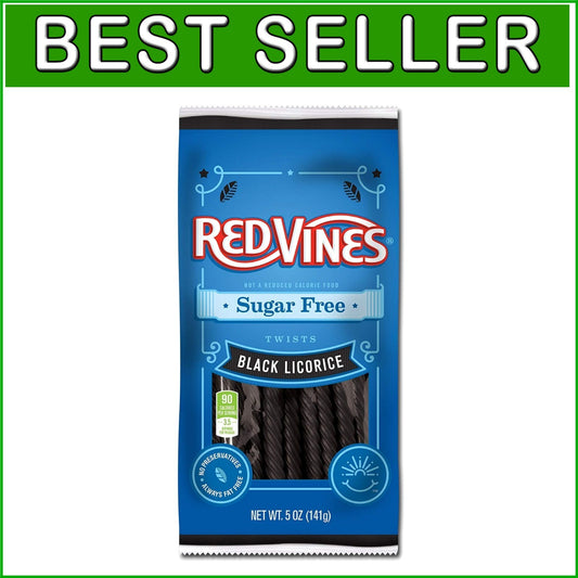 Classic Black Licorice Twists - Soft & Chewy, 12 Pack, Sugar Free Delight