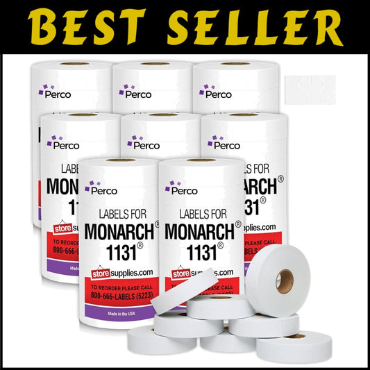 Monarch 1131 Compatible White Pricing Labels & Ink Rolls - 160,000 Labels Total