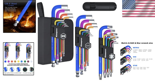 Durable and Organized 27 PCS Allen Wrench Set - Chrome Vanadium Steel Excellence