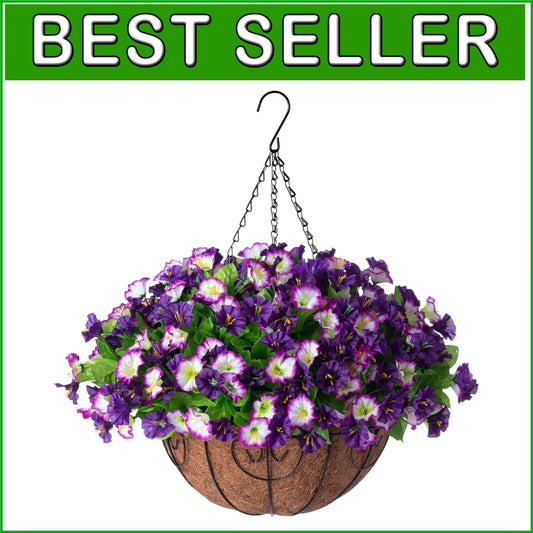 DIY 12-Inch Hanging Flower Arrangement with Lifelike Petunias & Morning Glories