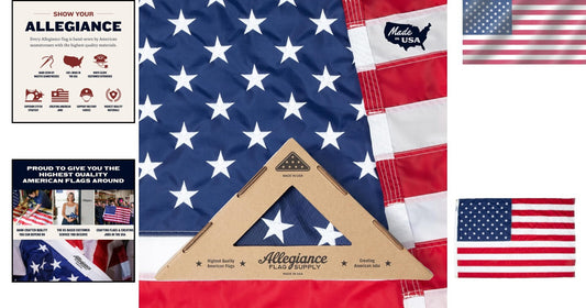 Outdoor 5' x 8' American Flag - Sewn Stripes, Embroidered Stars, Made in America
